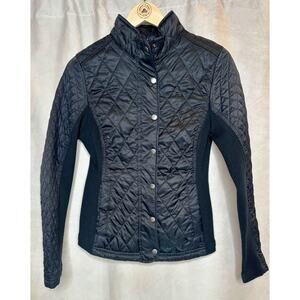 Merona Black Quilted Jacket • Women’s M • Zip + Snap Casual